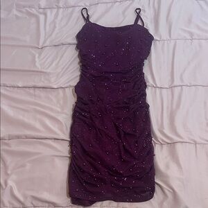 Camille La Vie Glittering Purple Mini Dress